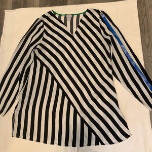 CHICOS . SizeBlack and White Striped Women's Top